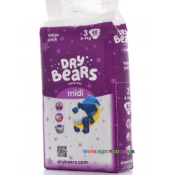 Подгузники Dry Bears Soft&thin Midi 3 (4-9 кг) 48 шт